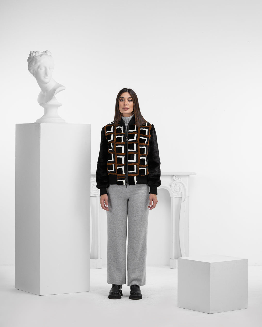 COLLEGE - VISONE RASATO JACQUARD